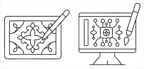 Digital design tools showcasing intricate patterns and creativity.