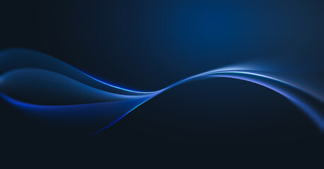 Obraz premium Abstract flowing lines in shades of blue creating a smooth and elegant design.