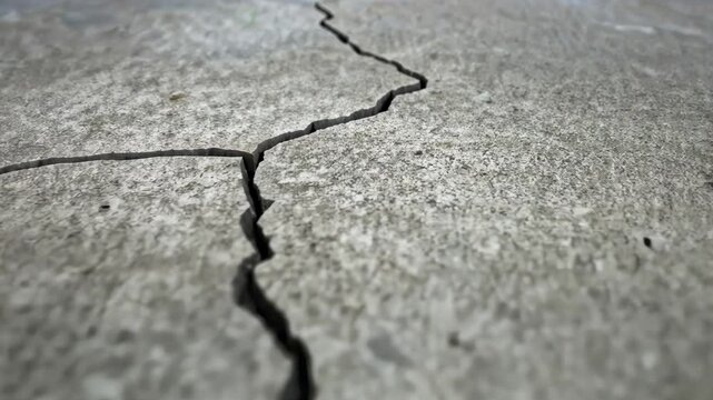 Cracked concrete surface and strength testing in engineering highlight importance of material integrity in structural applications.