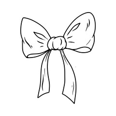 Fototapeta premium Illustration of bow knot in engraving style. Design element for poster, card, banner, sign. Vector illustration