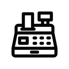 cashier machine line icon. Clean and minimalist vector icon for websites, mobile apps, presentations, and logos. Fully scalable and customizable for any project.