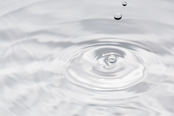 水面に落ちる水滴.