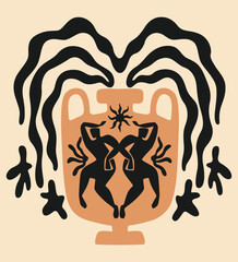 contemporary vase with two figures
