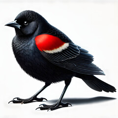 red winged blackbird isolated