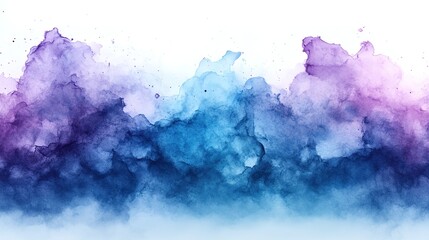 Obraz premium Dreamy watercolor wash background with serene blending of blues and purples