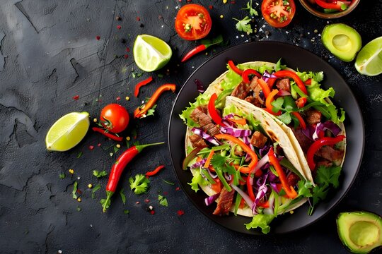 Delicious Tacos Recipe: Savory Meat, Crisp Vegetables, and Zesty Lime,  A Flavorful Culinary Delight for Taco Tuesday. Simple Steps to Perfect Tacos with Fresh Ingredients