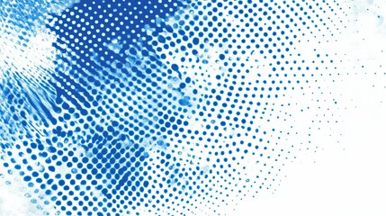 Azure Dots Halftone Texture on White