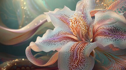 Abstract Iridescent Bloom Detailed Floral CloseUp