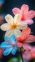 Fototapeta premium Vibrant flowers in pastel colors