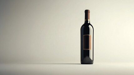 A bottle of wine on a white background. Mockup of a bottle of wine on a white background. Wine advertising. Business card of a wine boutique or distillery. Craft wine, High-end wine.