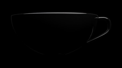 Silhouette of a dark coffee cup