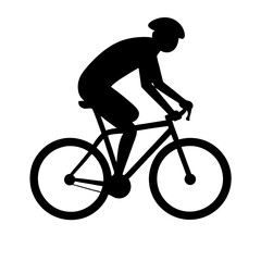 Naklejka premium Silhouette of a cyclist riding a bike