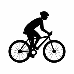Obraz premium Silhouette of a cyclist riding a bike