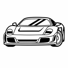 Naklejka premium Black sports car and classic black and white car isolated on a white background