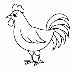 Obraz premium Cute and Funny Vector Illustration of Farm Chickens and Rooster