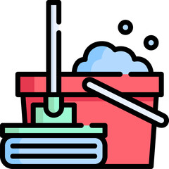 cleaning tools Illustration on a white background.