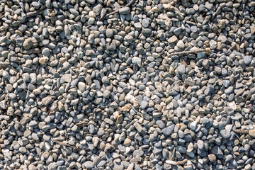 gros plan sur un sol de petites pierres