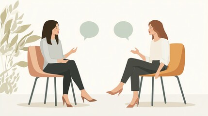 Obraz premium Two women engaged in a conversation.