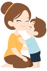 Mother’s Day Set Cute Mother and Child Clipart 