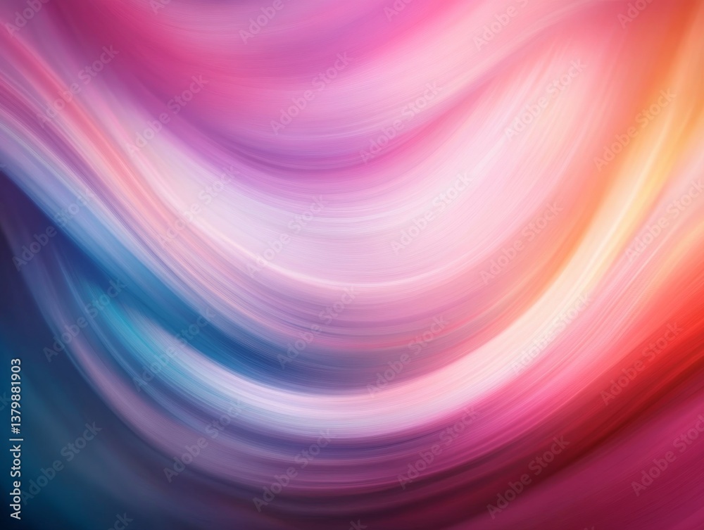Poster Vibrant abstract swirl of colors blending smoothly in a mesmerizing pattern with gentle curves creating a sense of movement