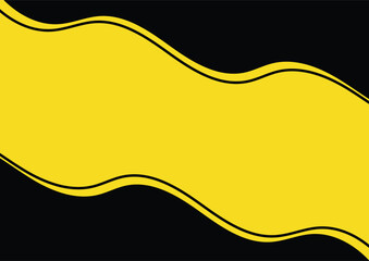 Elegant black and yellow abstract wave background vector