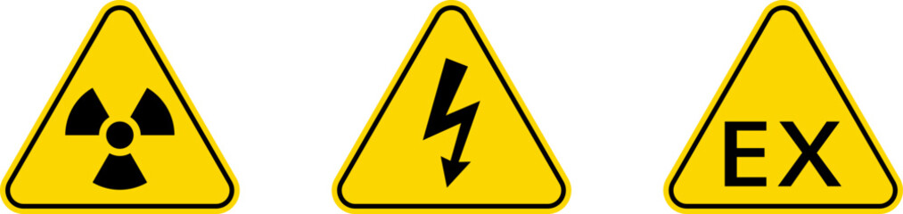 Exclamation marks. Caution alarm set. Danger sign vector collection