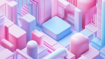 Fototapeta premium Candy City Abstract Pastel Blocks