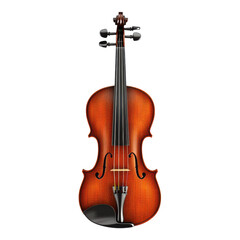 Fototapeta premium Classical violin with rich wood grain, black tailpiece, and detailed craftsmanship isolated on white background with transparent background