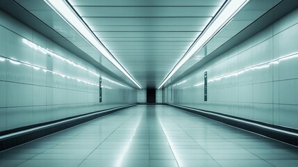 Naklejka premium Aqua Light Tunnel Symmetry and Depth