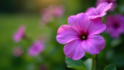 Obraz premium Close-up of vibrant purple flowers blooming in a garden, growth, plant