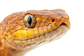 Obraz premium Eastern Copperhead: Close-Up of Venomous Reptile on White Background