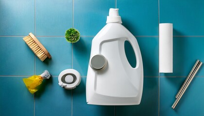 detergent bottle on plain background