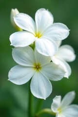 Fototapeta premium Close up of delicate petals on white flowers, nature, botany