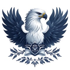 Obraz premium Bold eagle head logo with yellow background high resolution picture