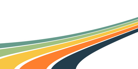 Abstract background of rainbow groovy Wavy Line design in 1970s Hippie Retro style. Vector pattern ready to use for cloth, textile, wrap and other. vector ilustration