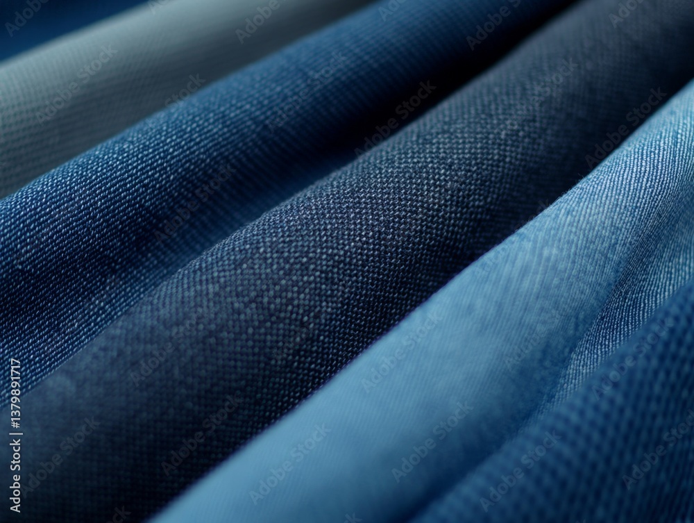Leinwandbilder layers of different shades of blue fabric displayed beautifully, showcasing texture and depth in a c