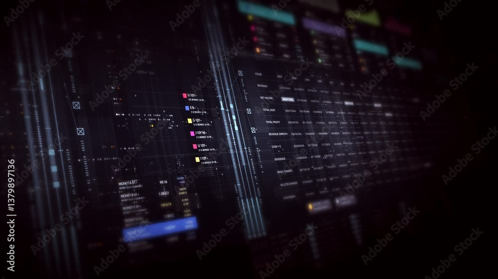 Fototapete dynamic data visuals for business info graphics, animated charts, and data-driven insights for a bus