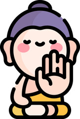 buddha Illustration on a white background.