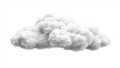 Fluffy white cumulus cloud, isolated on white background