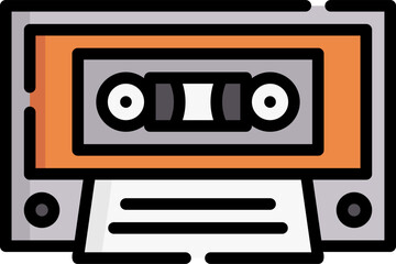 casette Illustration on a white background
