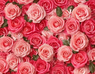 Valentines day concept background. Roses, gifts, romantic decorations. Place for text.