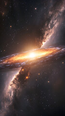 Celestial Symphony: The Quasar's Dazzling Light on the Canvas of the Universe