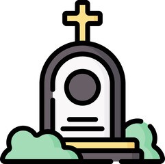 cemetery Illustration on a white background