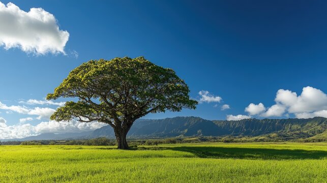 Endemic Koa Trees: Population on Kauai, Hawaii Farmland