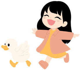 Cute Kids with Lovely Pets Animal Friendship Clipart
