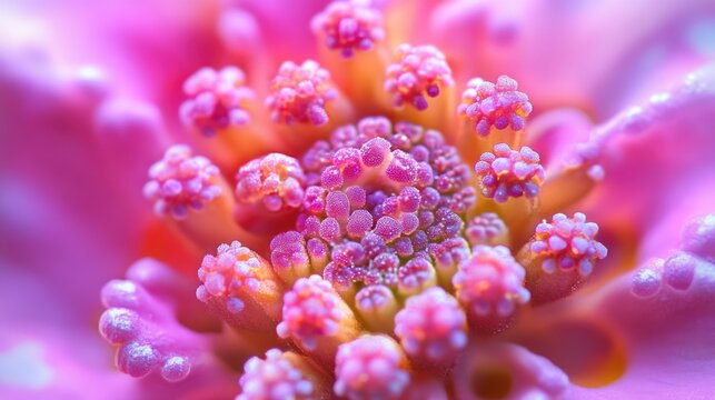 Fibonacci Rule in Nature: Lantana Flower Macro Illustrating Pink Blossoms in Kerala, India