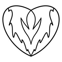 Sweet little heart. Doodle illustration in vector. Design of postcards and invitations.