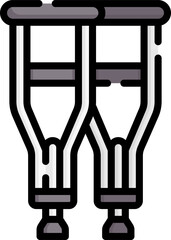 crutches Illustration on a white background