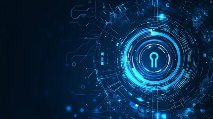 Fototapeta premium Cyber Security Digital Lock Circuitry