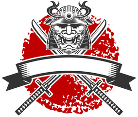 vector samurai sticker